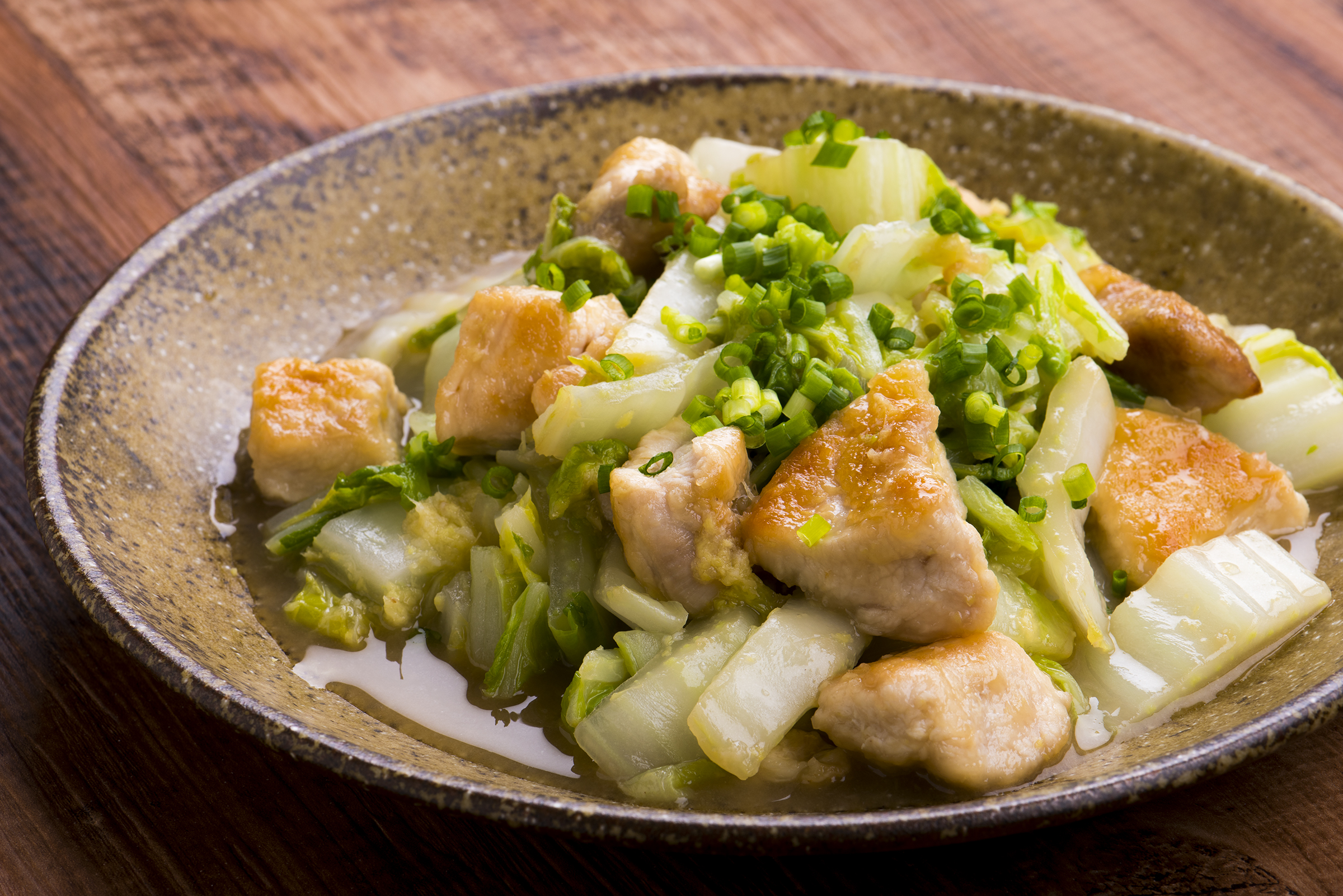 鶏肉と白菜の塩炒め