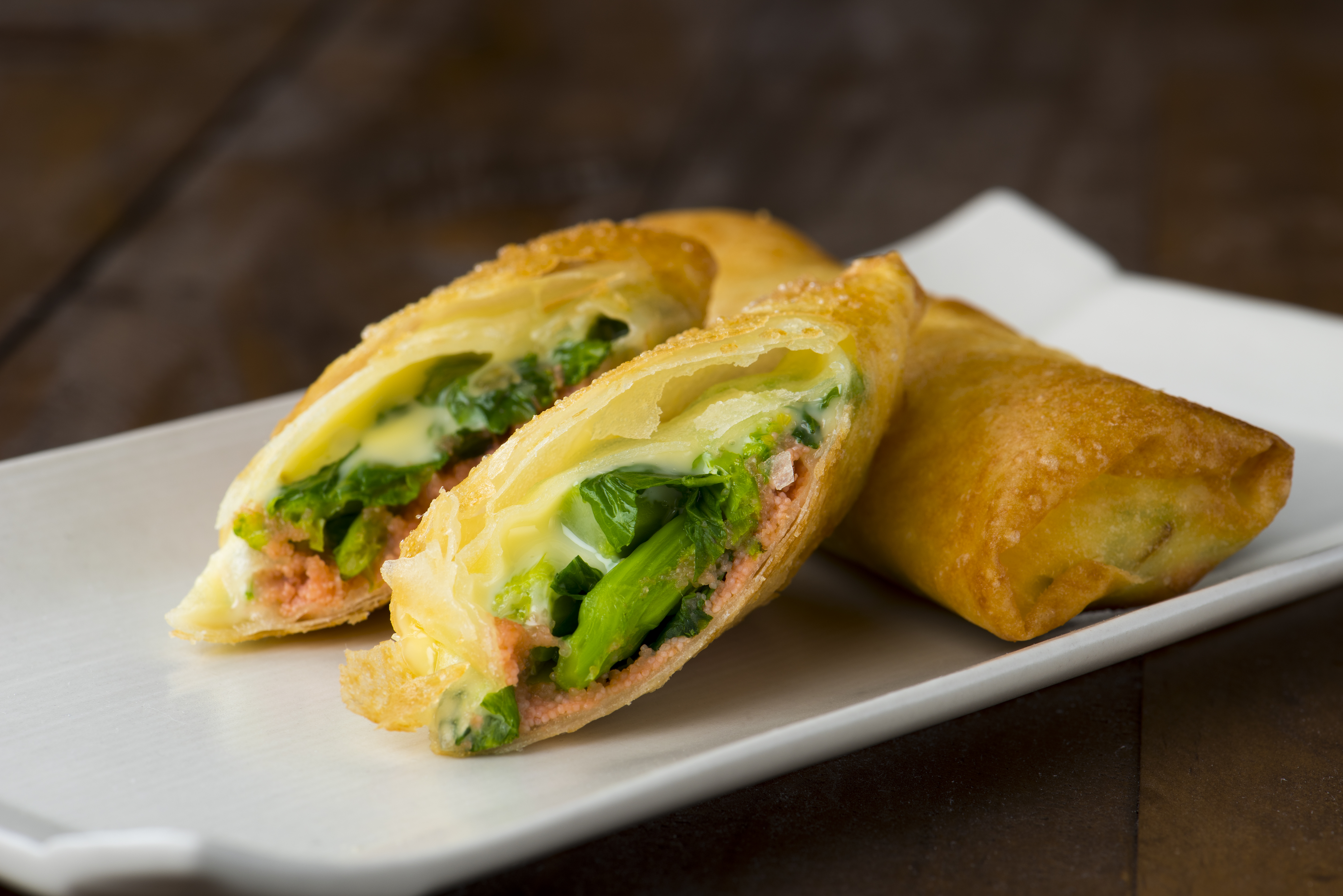 タラコと菜の花の春巻き