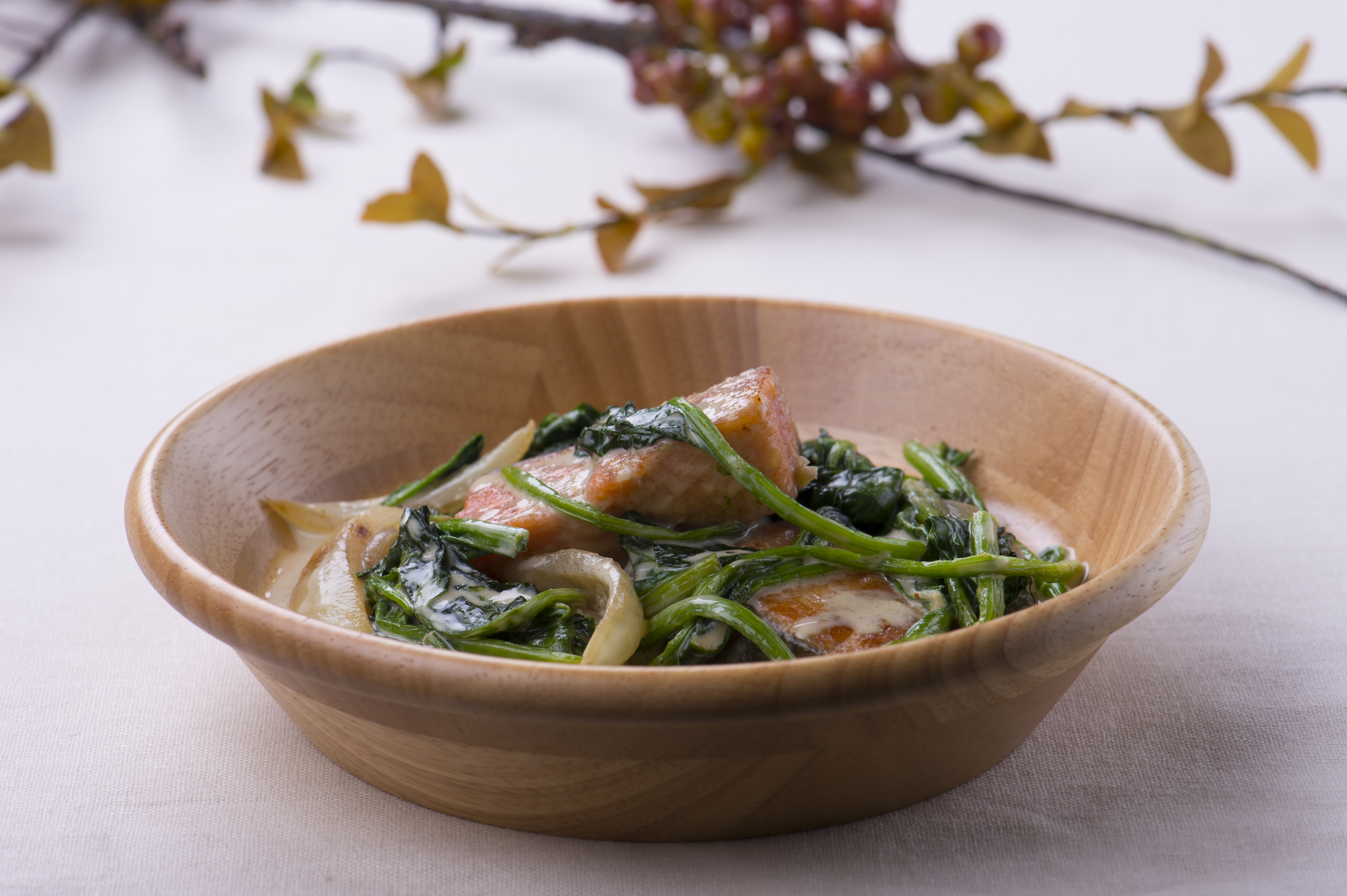 ほうれん草と鮭のクリーム煮