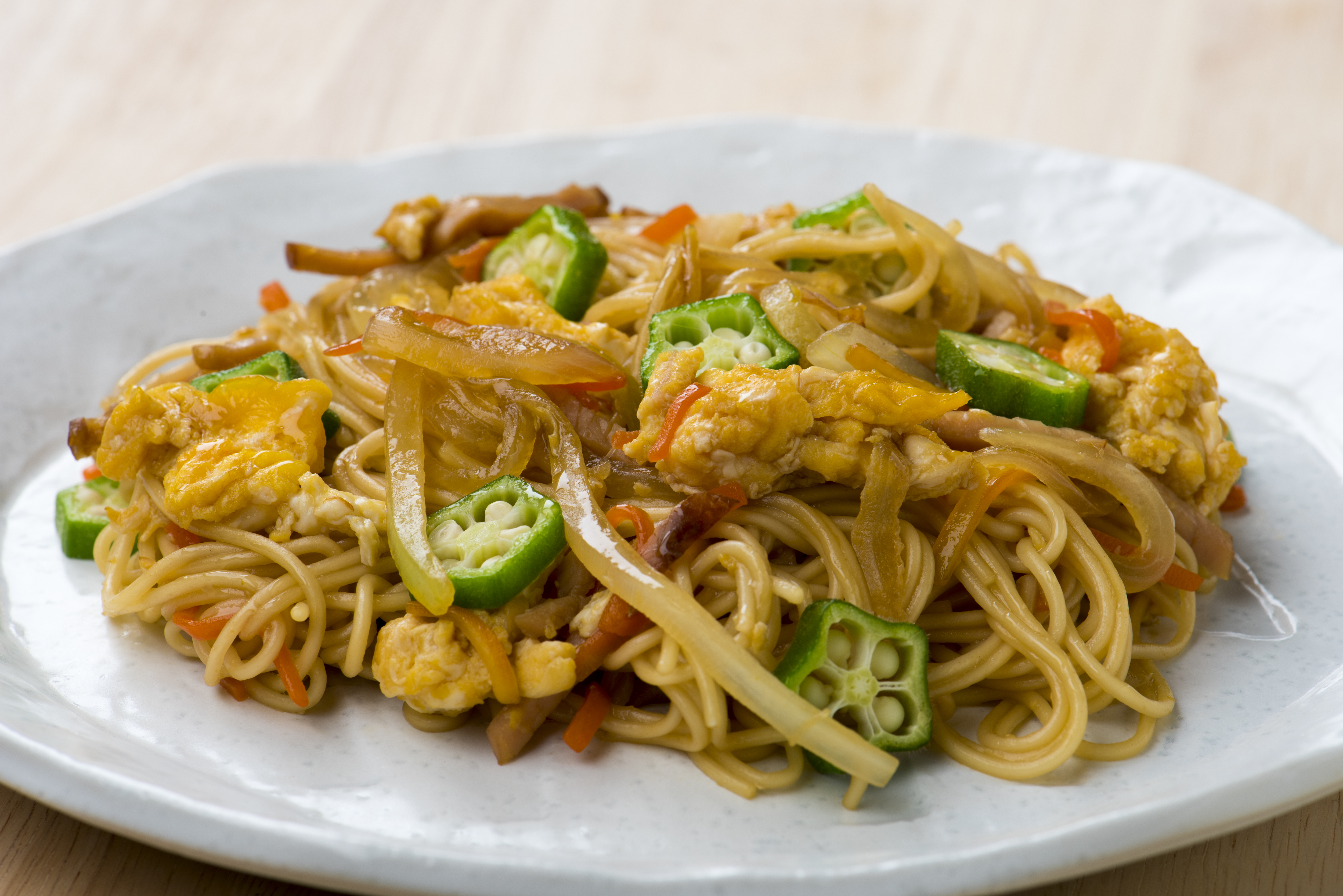 オクラのそうめんチャンプル