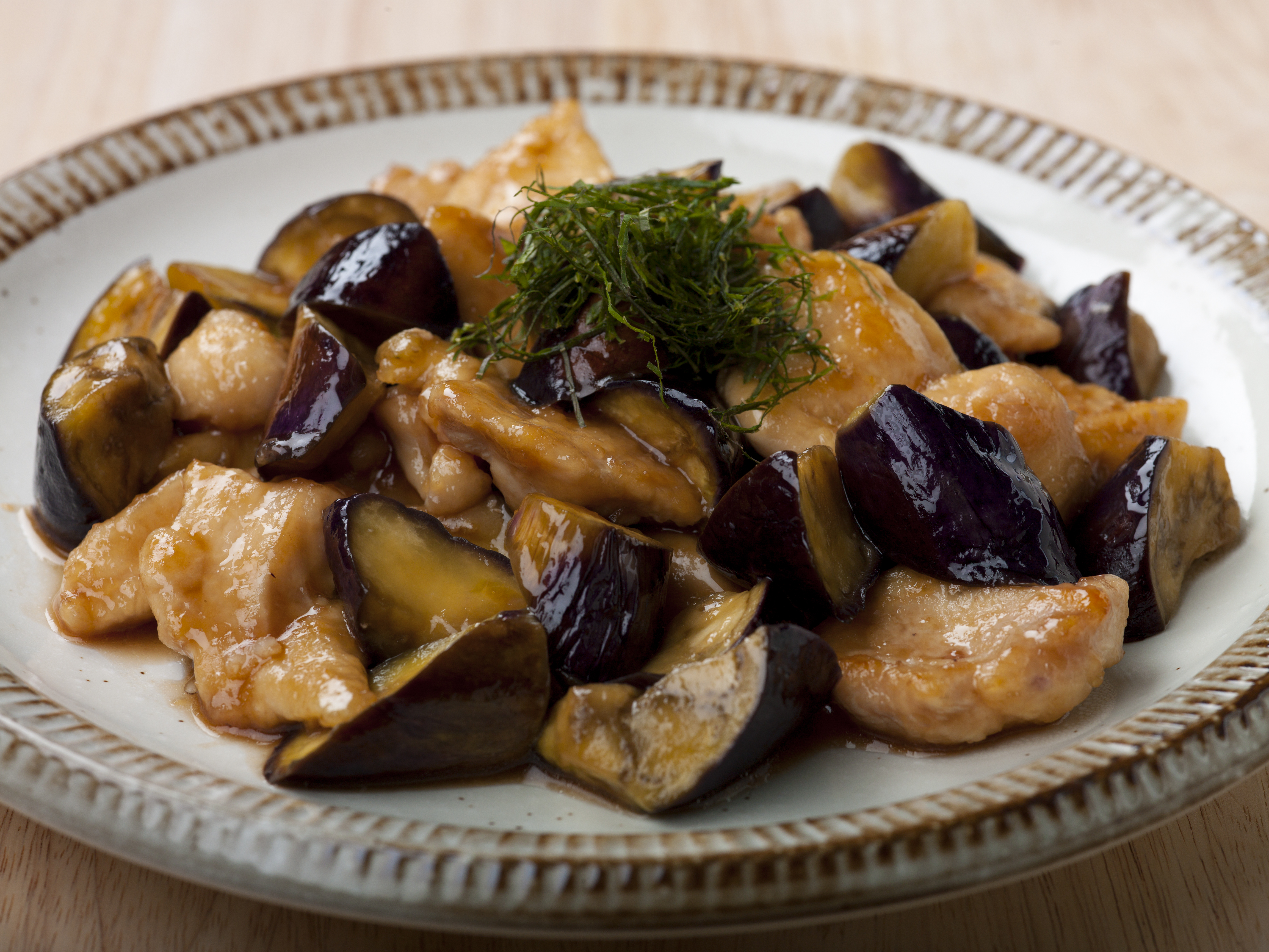 鶏肉と茄子の甘酢炒め