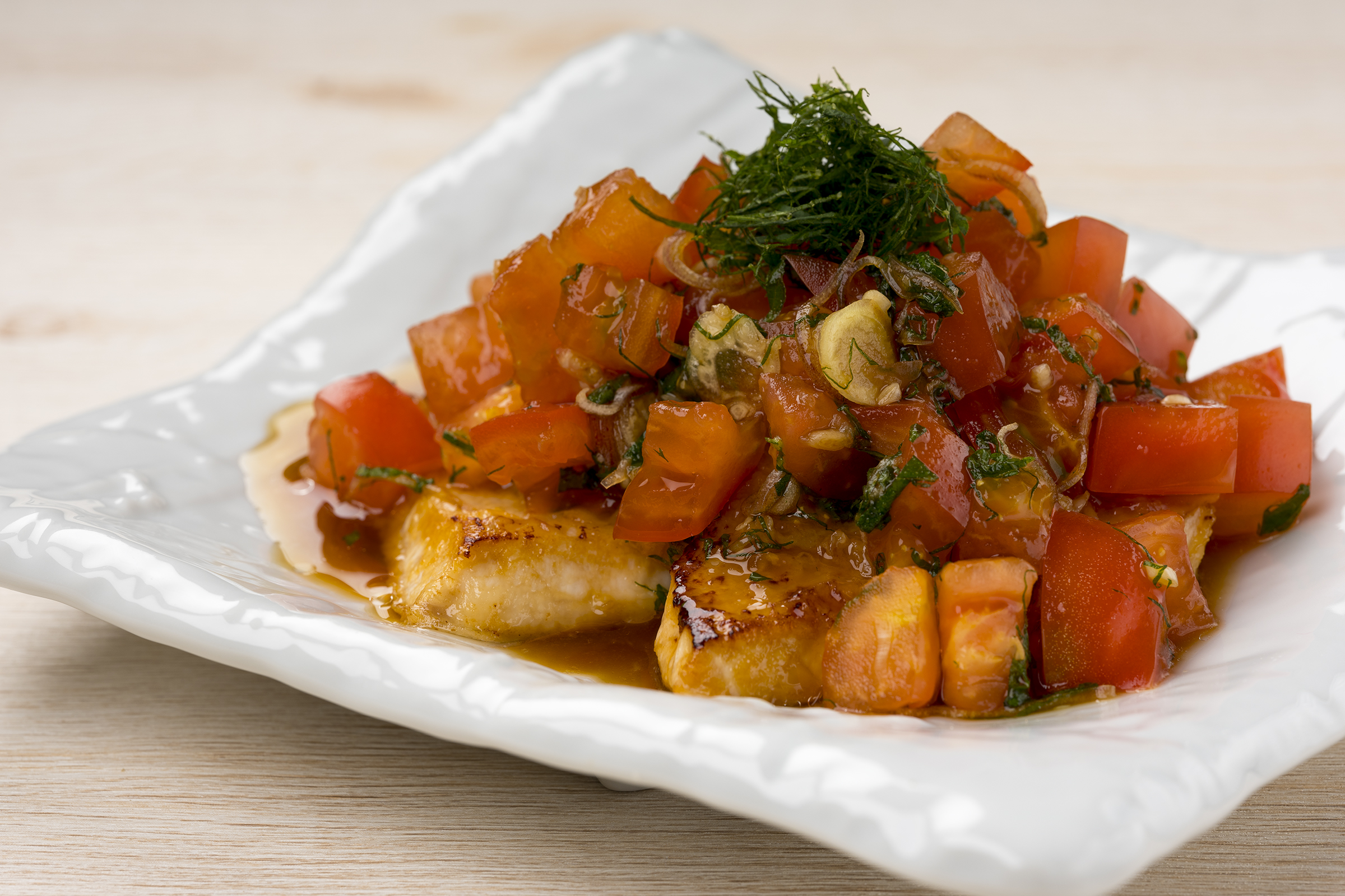 かじきの香味野菜乗せ