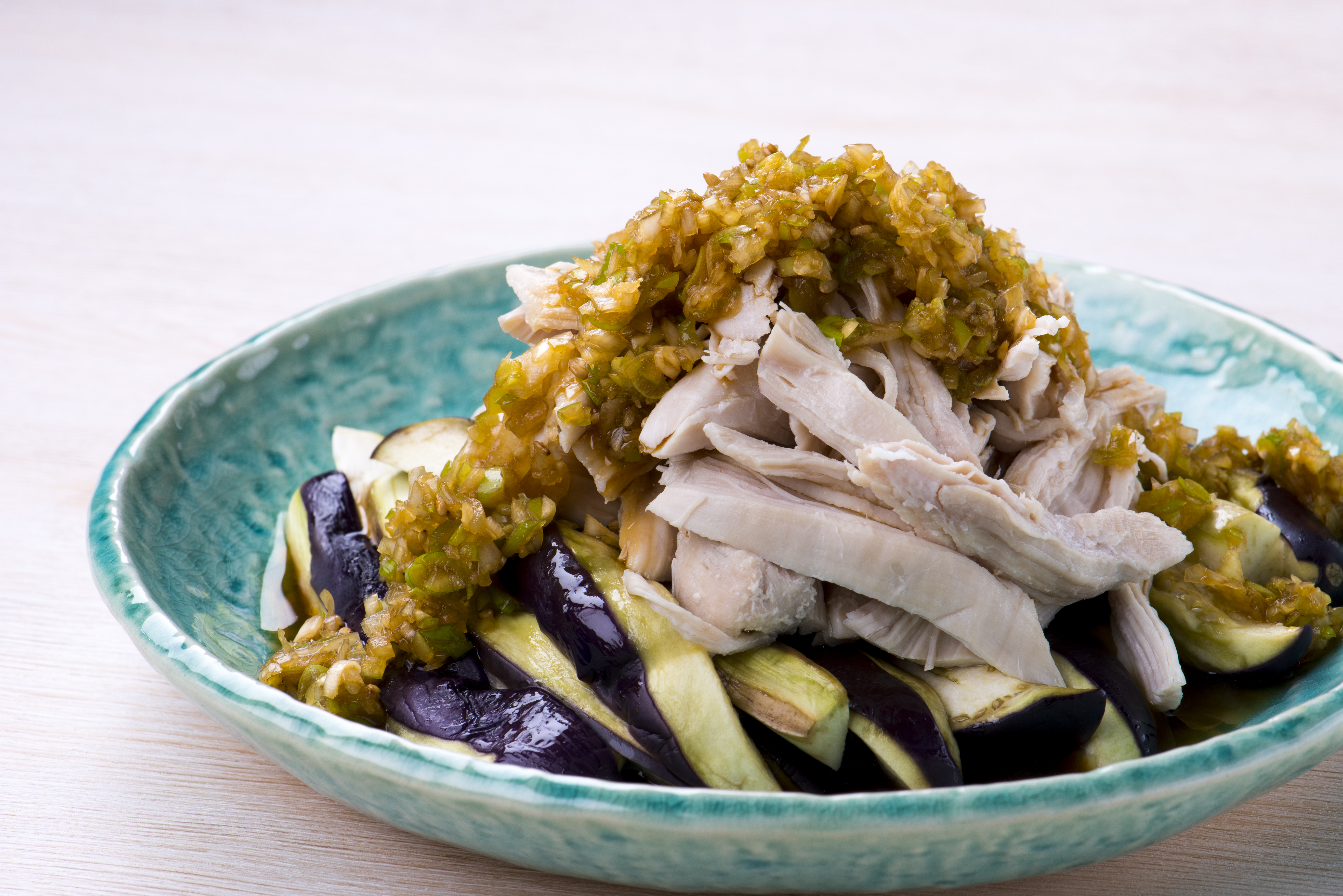 鶏肉と茄子の香味だれ