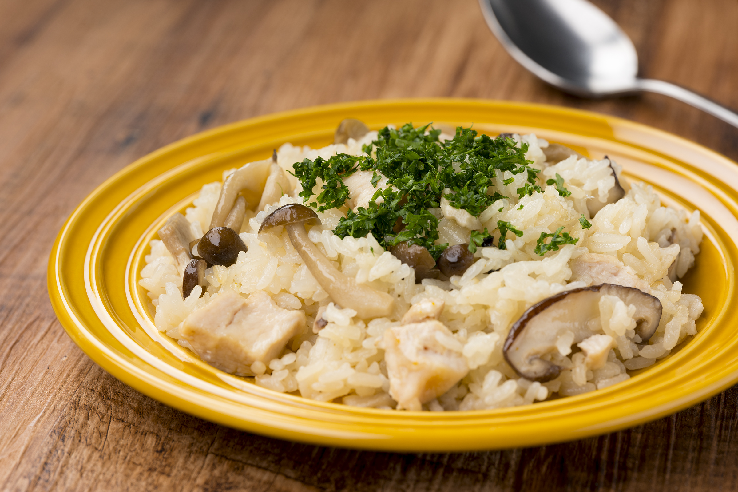 鶏肉ときのこのピラフ