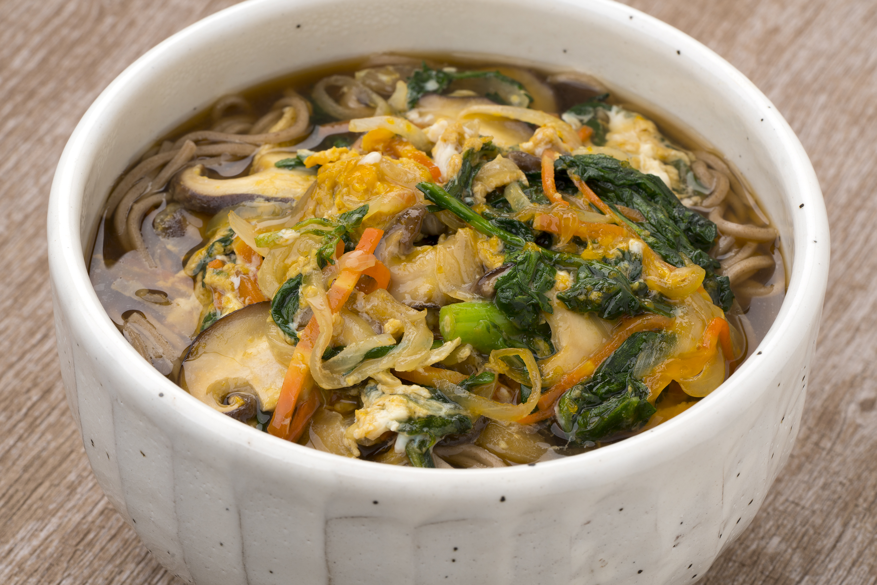 春菊の卵とじそば