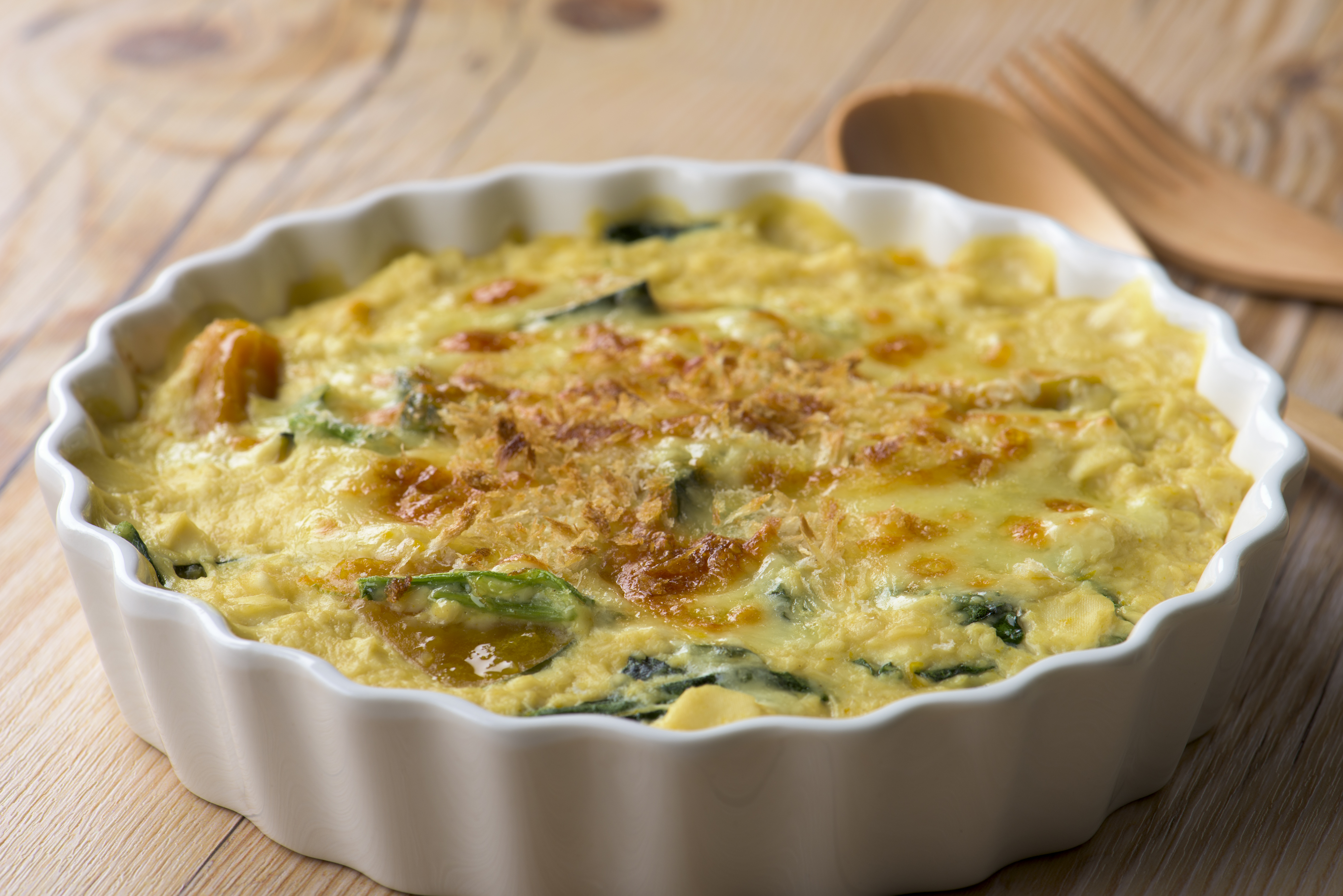 かぼちゃとほうれん草の豆腐グラタン