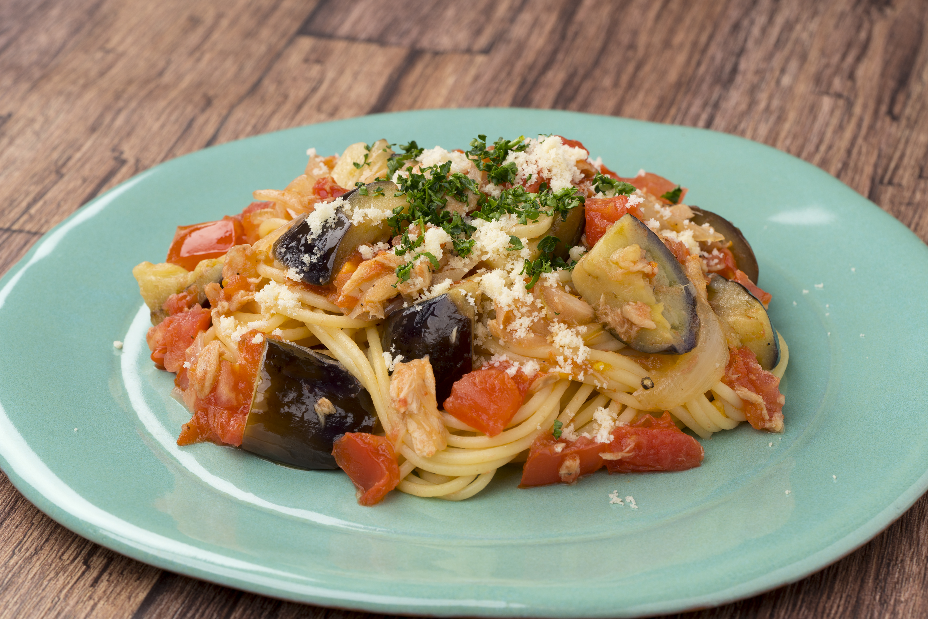 ナスとトマトのスパゲティ