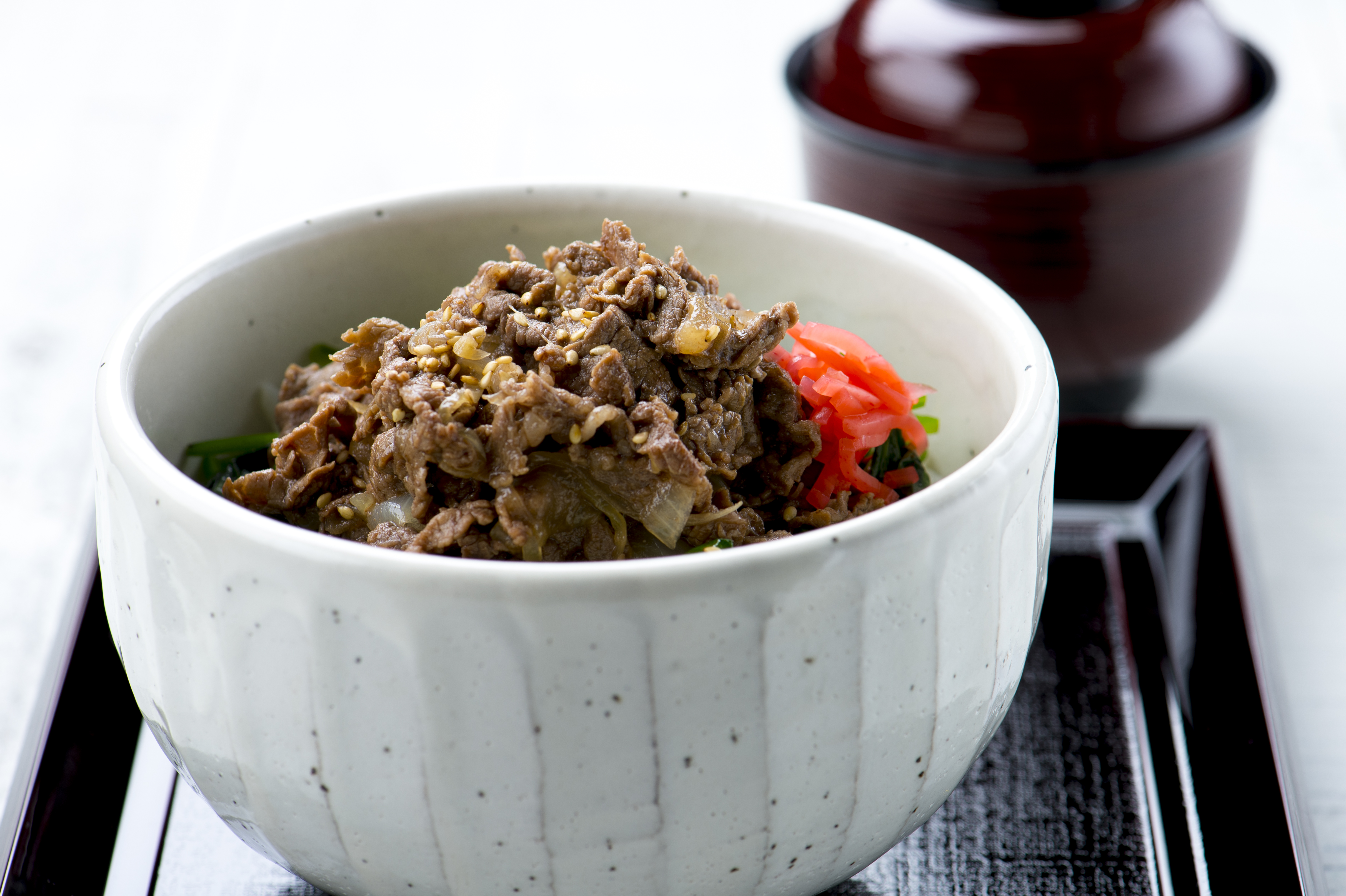 バターほうれん草入り牛丼