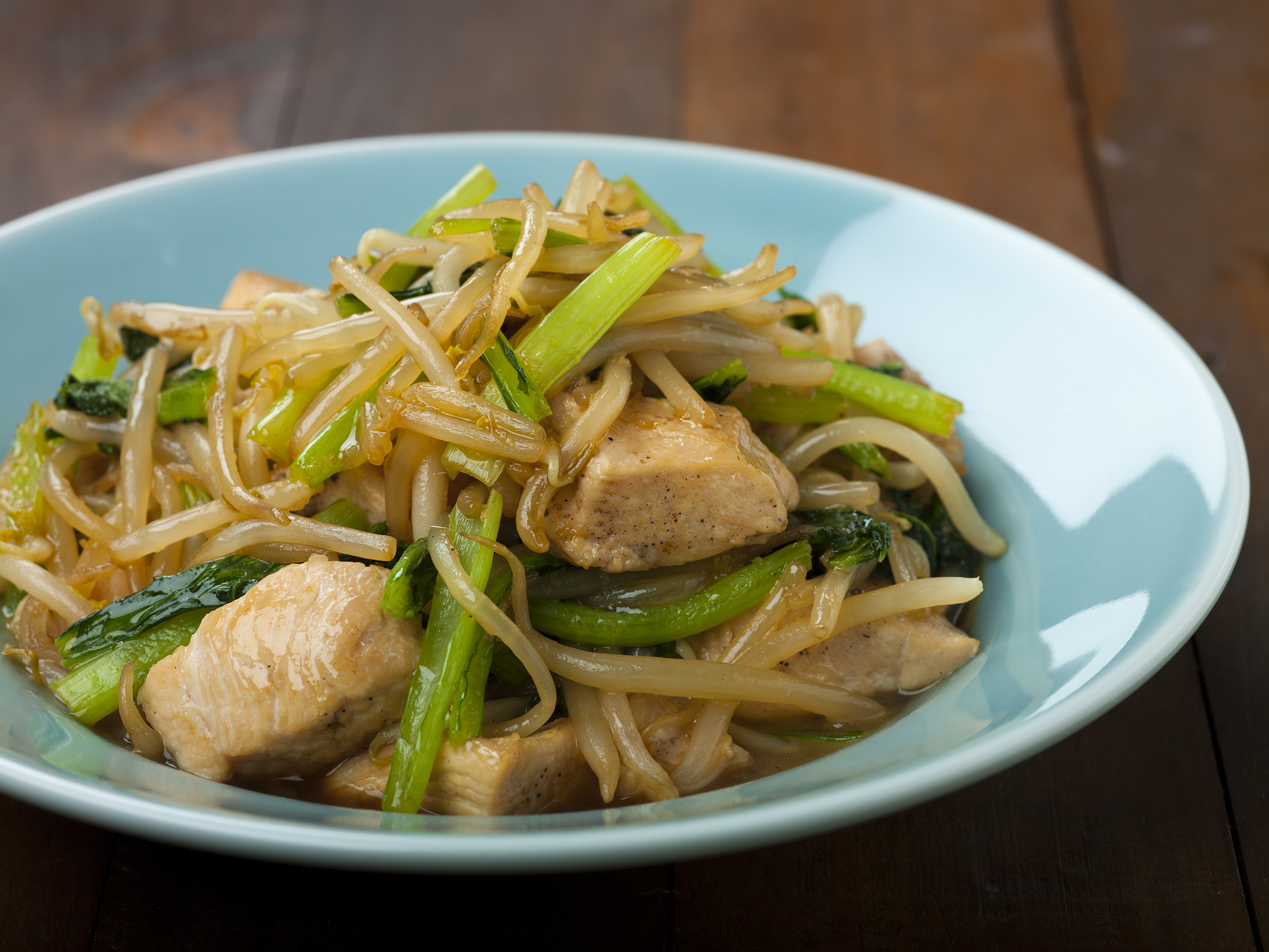 鶏肉ともやしの中華炒め