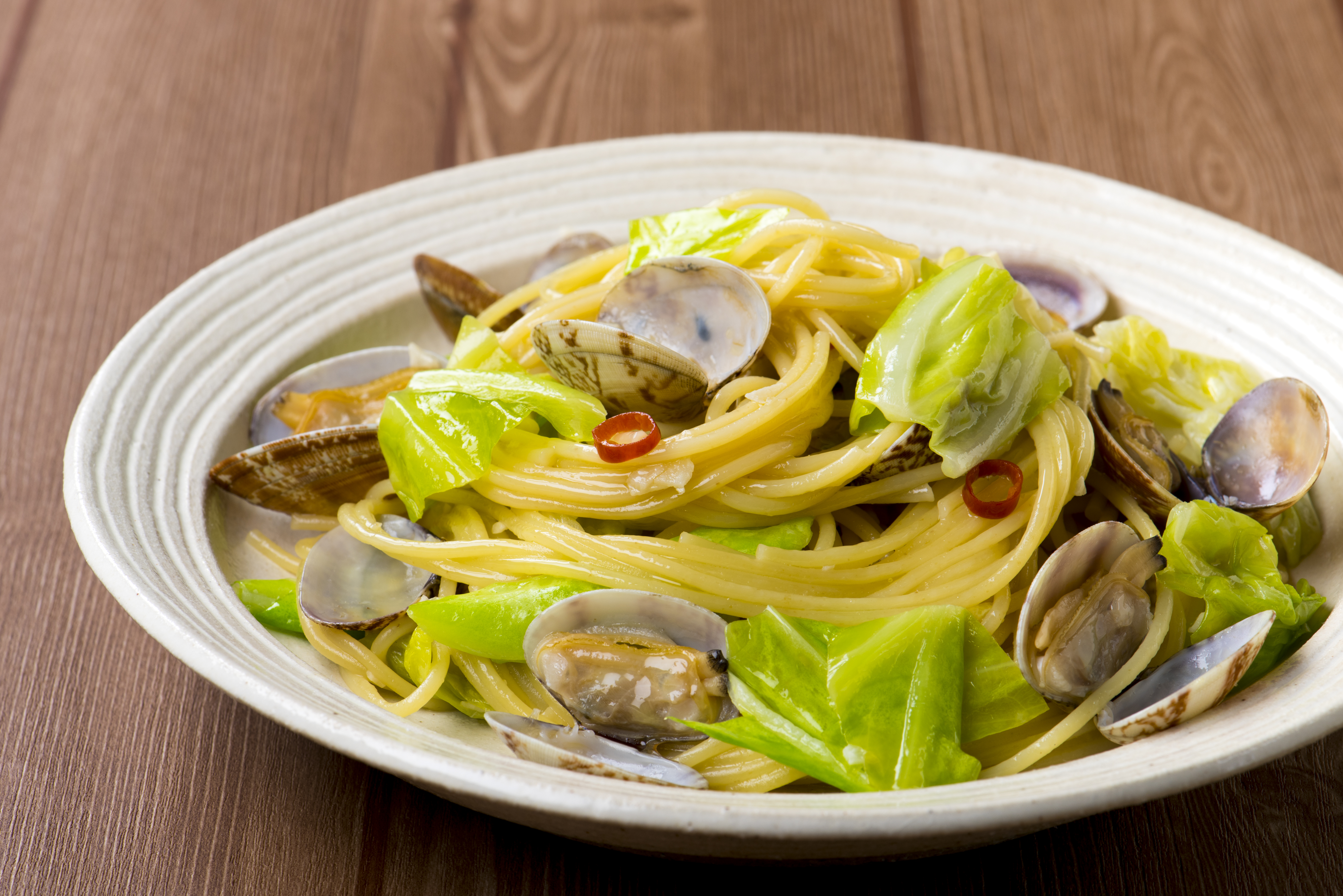 アサリとキャベツのパスタ