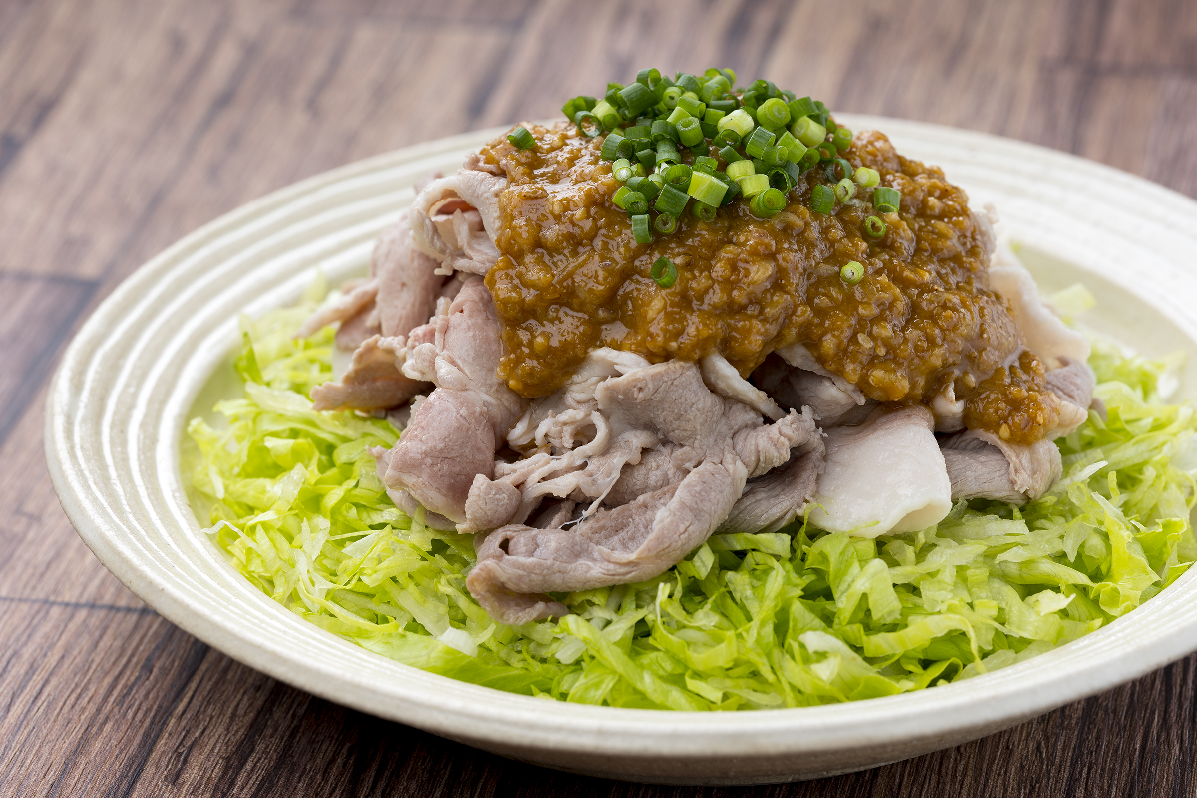 豚しゃぶのみょうが味噌添え