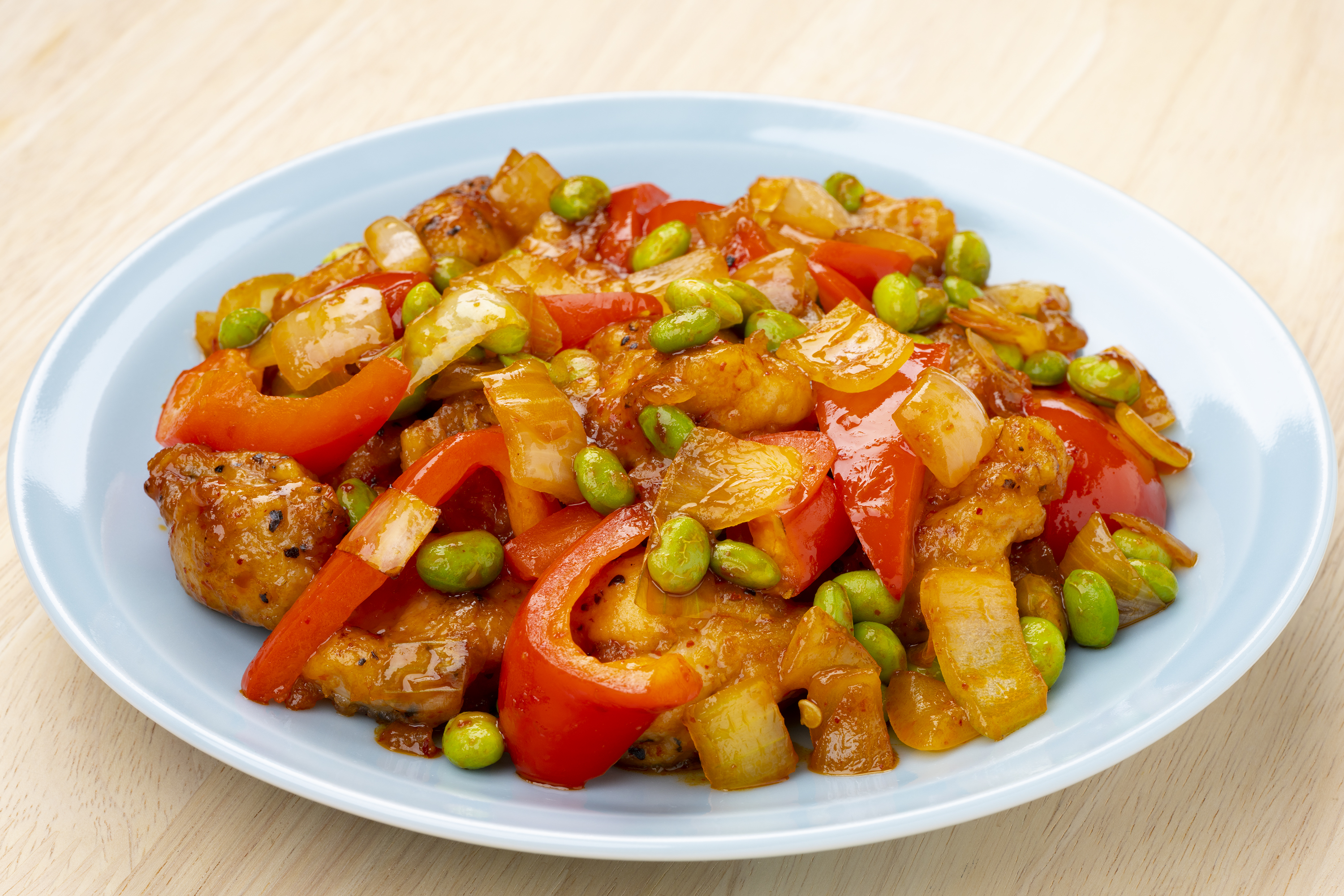 鶏肉と枝豆の中華風炒め