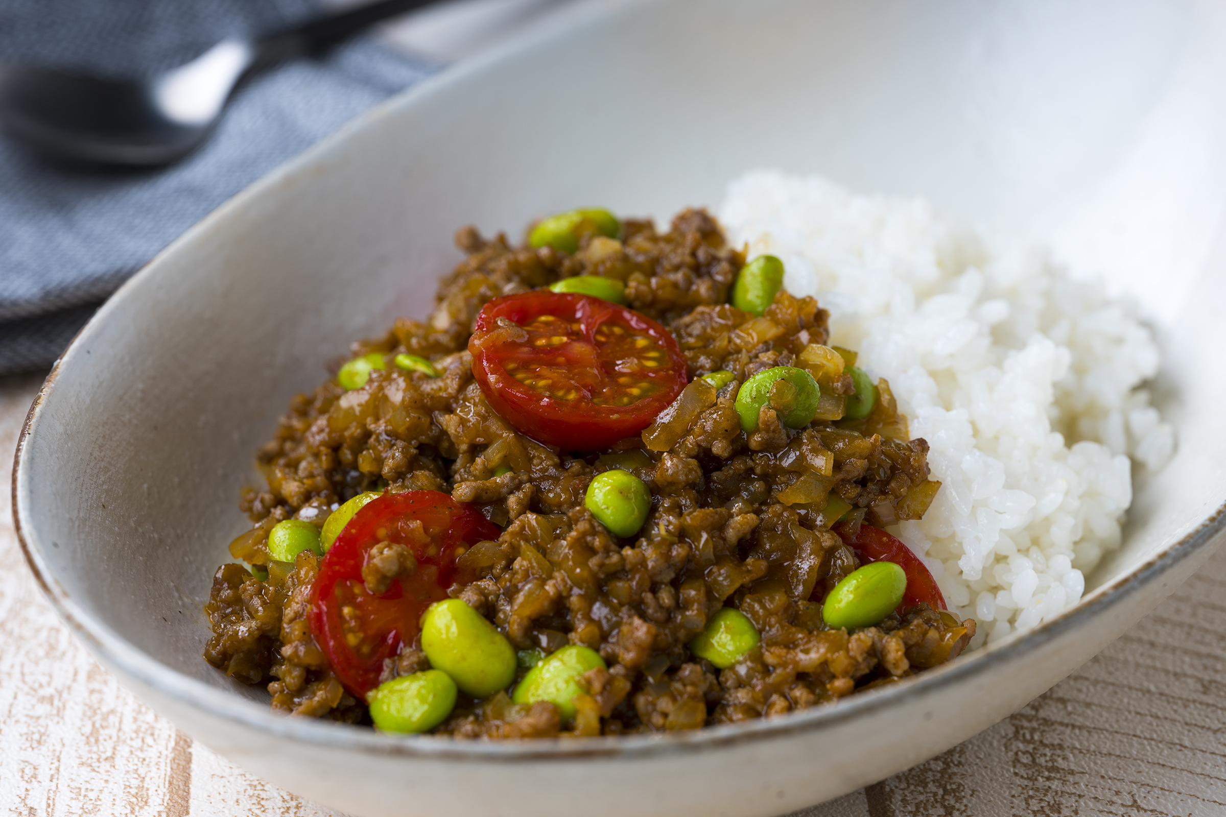 枝豆とトマトのドライカレー