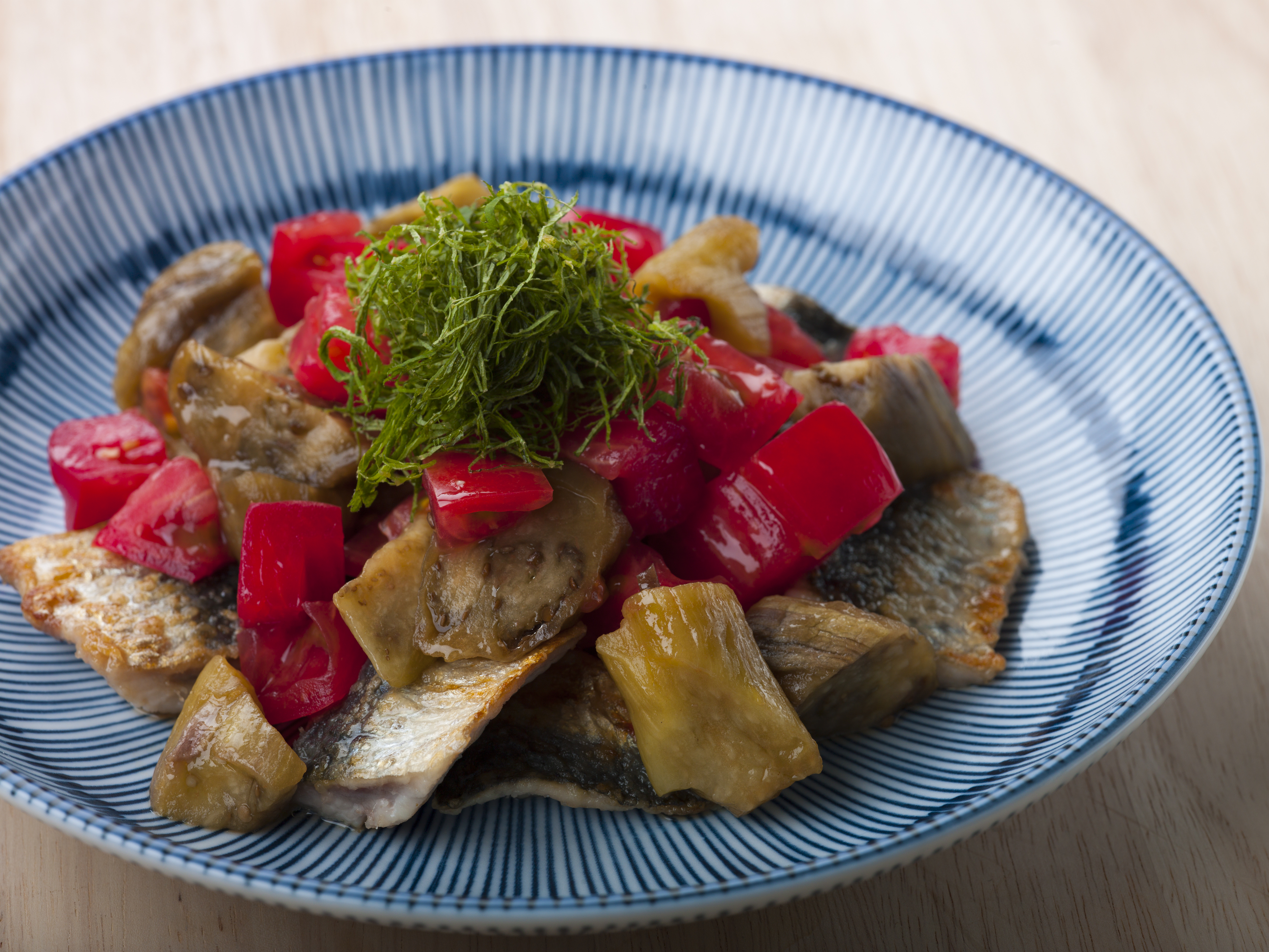 夏野菜とイワシのポン酢和え